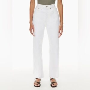 Aritzia Denim Forum Joni High Rise Loose Jeans, White
